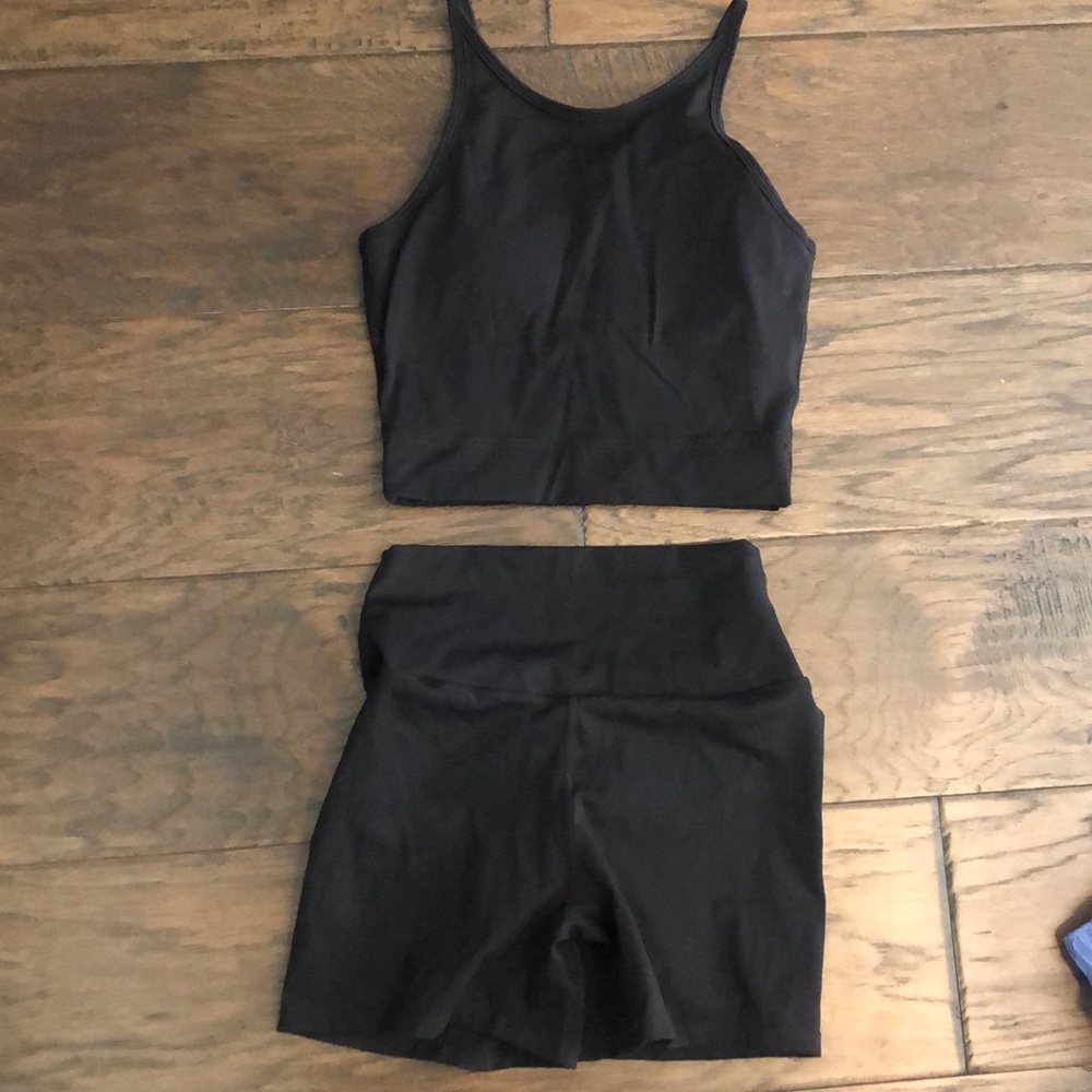 Crop top biker shorts set